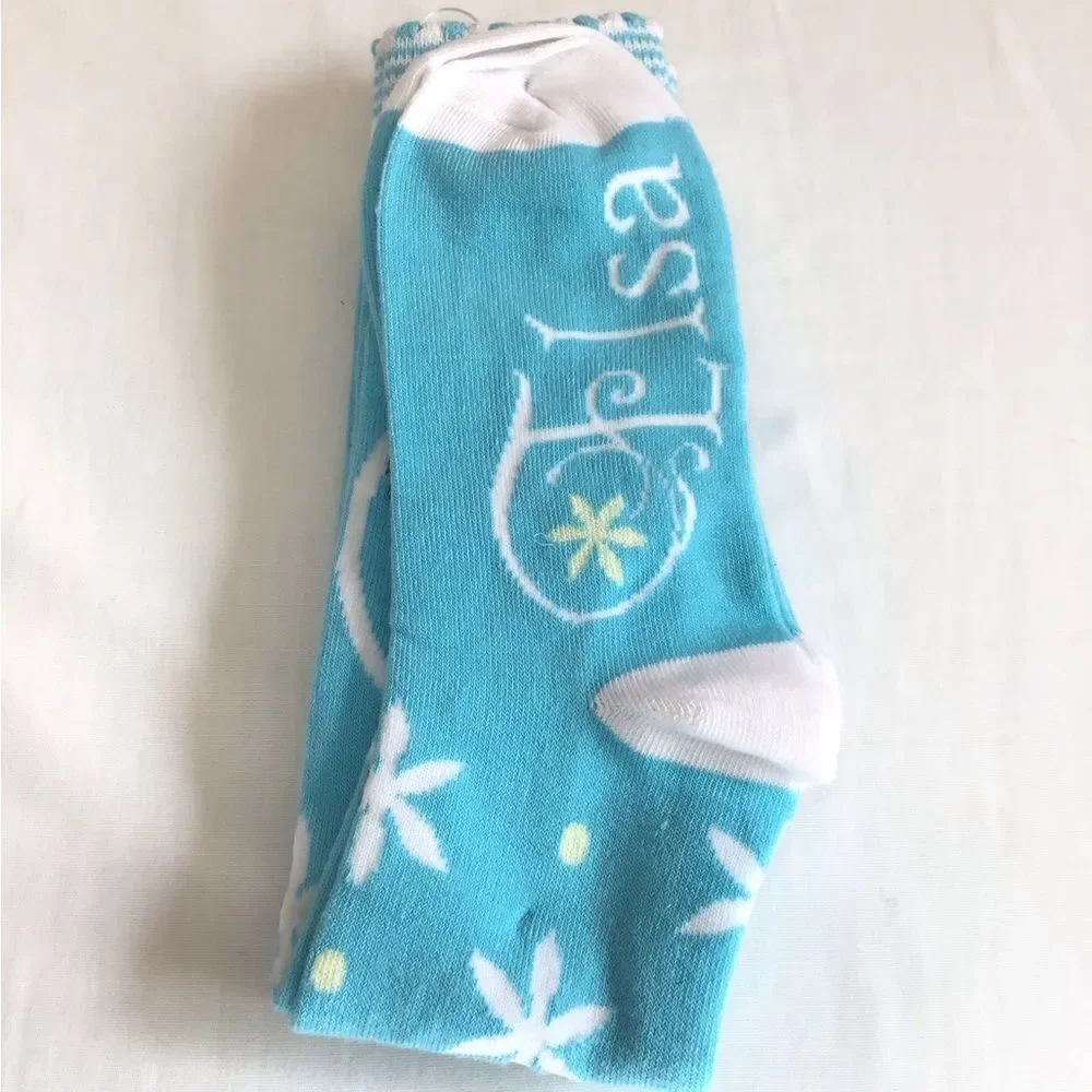 Disney Elsa Frozen Knee High Socks 2-Pair Set New Size Large 3-10